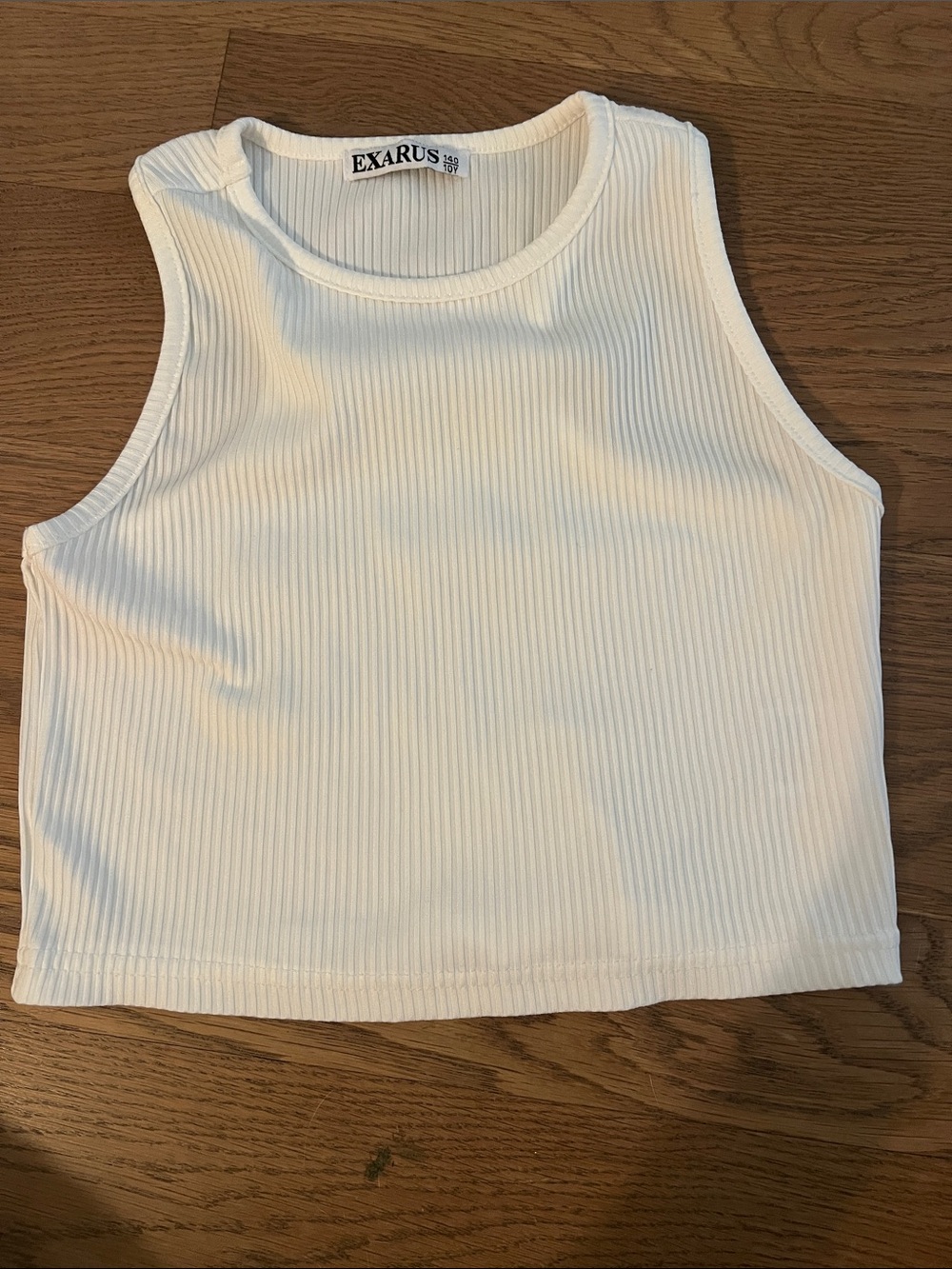 Kids Ribbed Tank Top in White